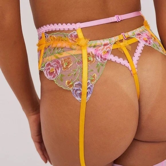 New! For Love And Lemons Sorbet Rose Panty pink orange 31262 - Picture 6 of 14